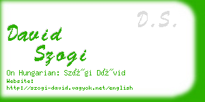 david szogi business card